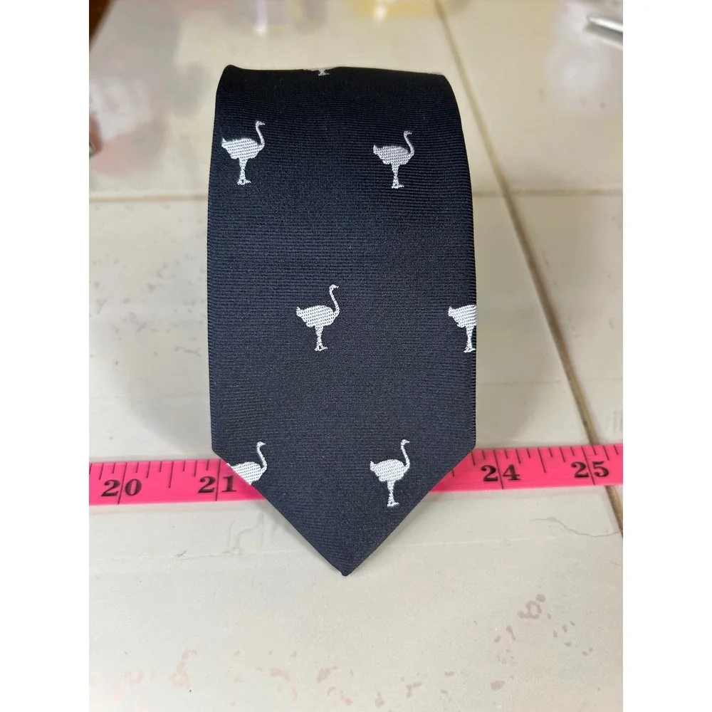 The Chive KCCO‎ Ostrich Necktie 100 Percent Silk Black Mens